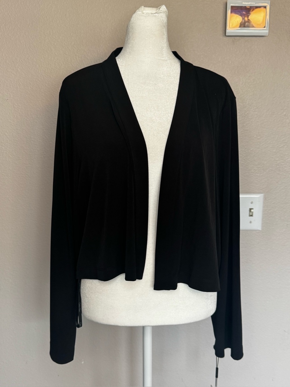 Calvin Klein Black Open-Front Cardigan. Size 2X